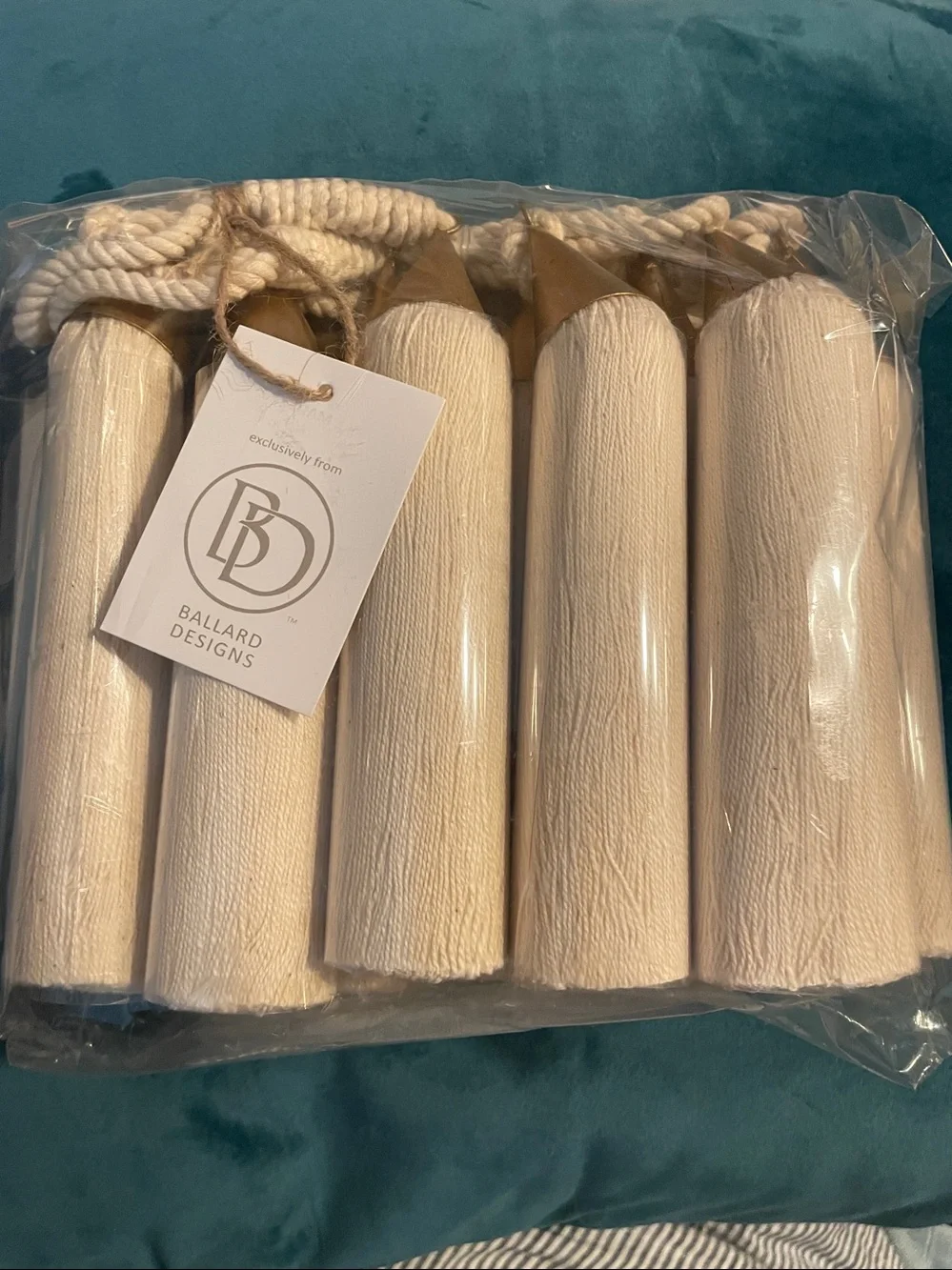 Ballard Designs Oversized Cream Tassel Garland - 6'_3